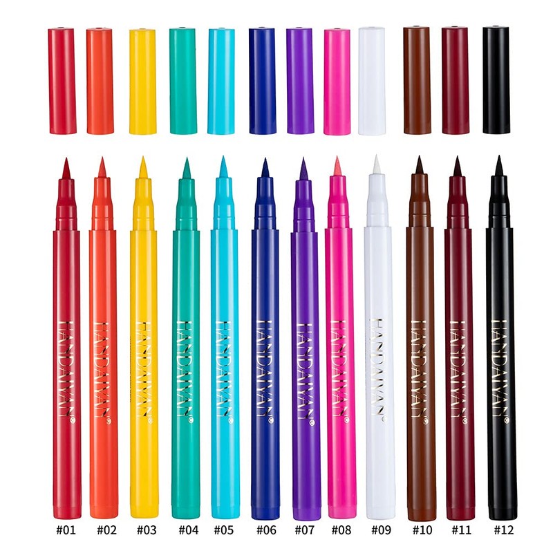Liquid Vegan Eyeliner, Colorful Neon Eyeliner Pencil, long-lasting, waterproof, smudge
