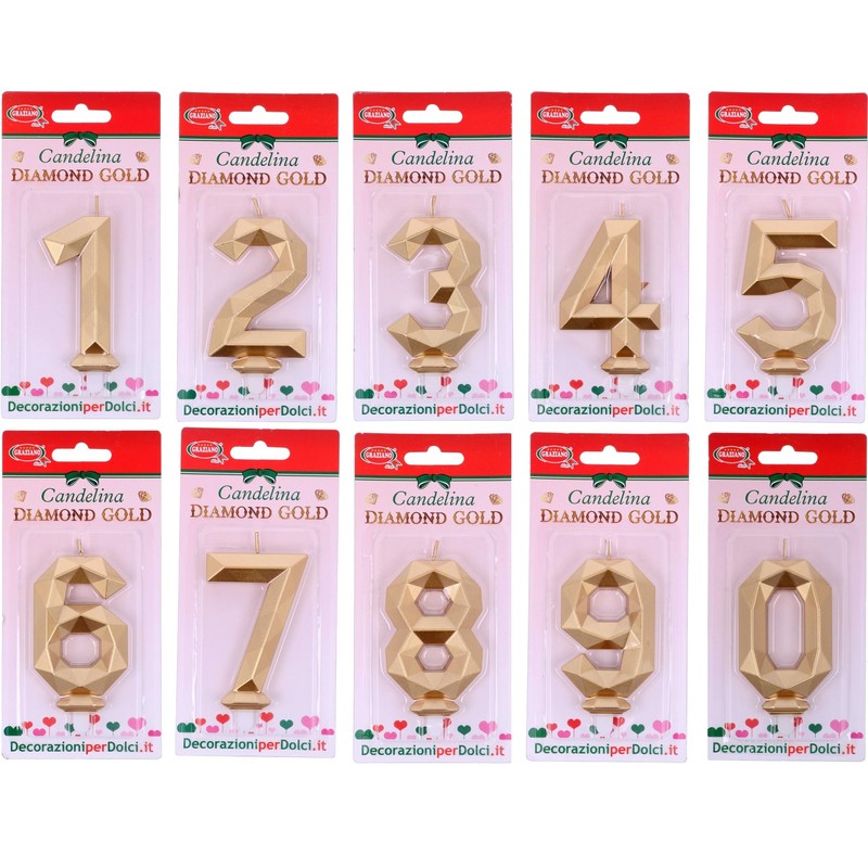 Candelina Buon Compleanno Diamond GOLD n.3