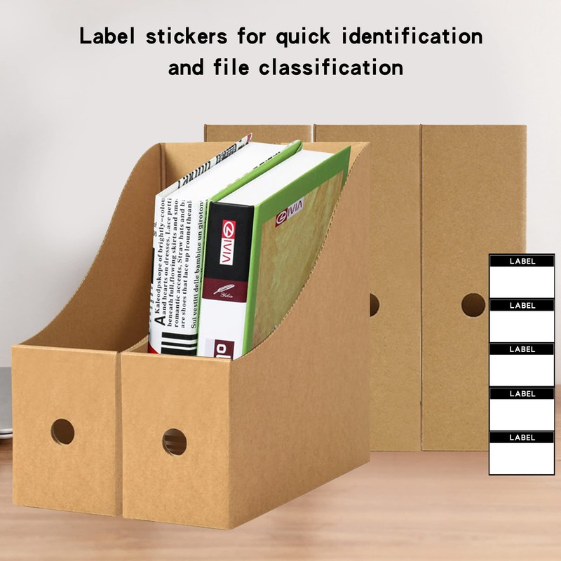 JINCHIDA 3 Pack Magazine File Holder with 3 Labels,Cardboard Magazine