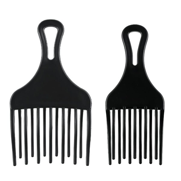 JLEivvi 2Pcs Hair Detangling Combs Plastic Afro Pick Combs Professional Hair Fork Combs Wide Tooth Gear Combs Hair Pick Combs for Man and Woman