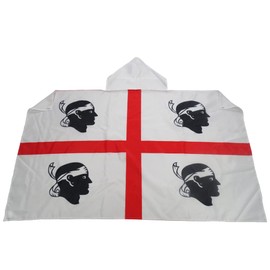 AZ FLAG - Cape Flag Sardinia - 150 x 90 cm - Sardinia Cape Flag 100% Polyester with Integrated Sleeves and Hood - Body Flag 80 g