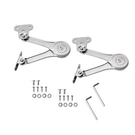 Kitchen Cupboard Hinges, 2Pcs Lid Support Hinge Cabinet 110° Folding Lid Stay Folding Hinges Toy Box Hinge Soft Close Hinge for Furniture Kitchen Cabinet Wardrobe Door (Nickel Plated) - Type 09