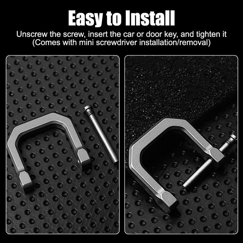 DONGKER D-Ring Key Hanger, Titanium D Shape Key Ring, U