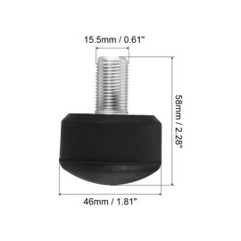 PATIKIL Roller Skate Toe Stops with 0.6'' Bolts, 1 Pair 82A Rubber Brake Stoppers Block Round for Roller Skate Accessories Replacement, Black