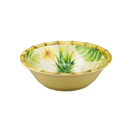 UPware Melamine Dinner Bowl Set of 6, BPA-Free Dishwasher Safe Round Bowls, Dinnerware Kitchen Bowls for Pasta, Rice, Soup, and Salad, 7.5 Inch Bowls (Bamboo Pineapple)
