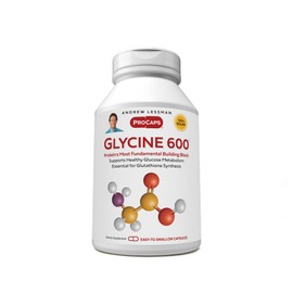ANDREW LESSMAN Glycine 600mg - 180 Capsules - Pure, Simple, Amino Acid. Critical Structural Role in Collagen Tissues. No Additives