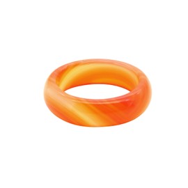 FUTIMELY 2 Pcs 6mm Carnelian Crystal Rings for Women, Natural Carnelian Gemstone Stacking Healing Ring for Ladies Gifts（Size7-8#） (B:Orange)