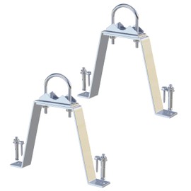 MOOKEERF 2 PCS Antenna Wall Mount with U-Bolts for 1"-2" OD Poles, Stainless Steel Double Antenna Mast Clamp Heavy Duty Mounting Kit for Antenna, Lamps, Pipes