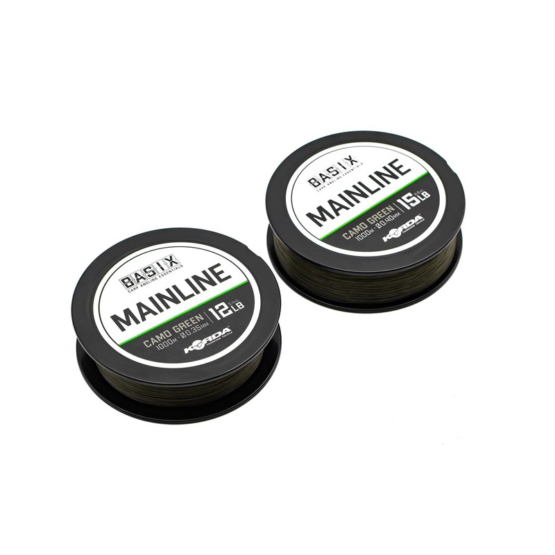 Korda Basix Camo Green Main Line 1000m Spools: 15lb
