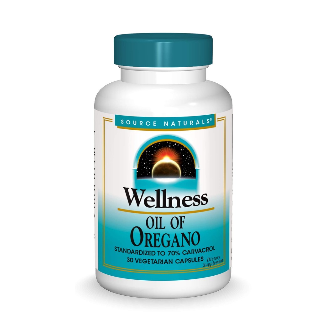 Source Naturals Wellness Oil of Oregano - Standardized to 70% Carvacrol - 30 Vegetarian Capsules