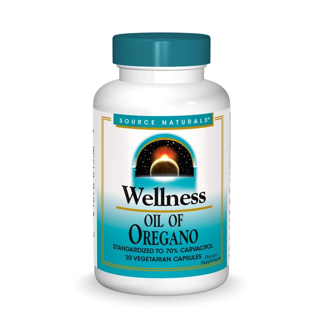 Source Naturals Wellness Oil of Oregano - Standardized to 70% Carvacrol - 30 Vegetarian Capsules