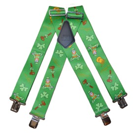 Brimarc Onesize Work Braces - Irish Leprechaun - Happy St Patricks Day Design 2"/50mm Wide