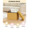 B FSOBEIIALEO Storage Ottoman Cube, Linen Folding Foot Rest Ottomans