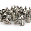 100 Sets 9.5MM Silver Spikes and Studs Metal Bullet Cone