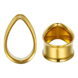 COOEAR Gauges Ears Plugs and Tunnels Double Flared Earrings Upgrade Tear Drop Piercing 1 Pair Gift Packing Stretchers 0g to 1 Inch.