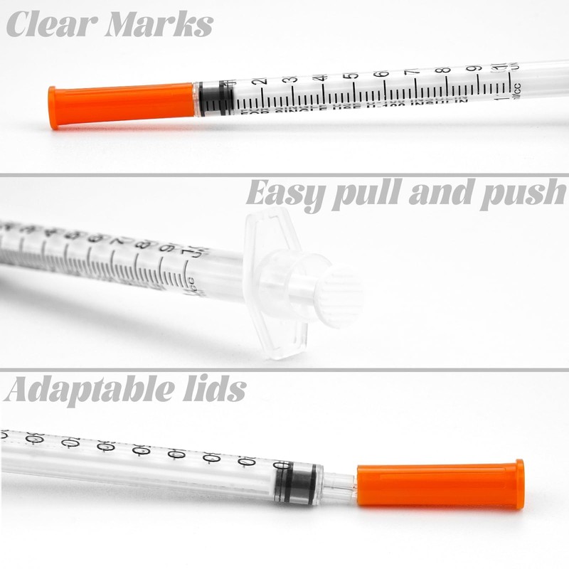 10 Pack 1ml Dispensing Measuring Tools, Plastic Syringes,Individually Sealed Lab