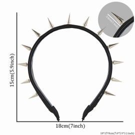 Headband with Spikes, Spike Rivets, Studded Metal Headband, Gothic Headpiece, Headpiece for Women, Halloween, Cosplay