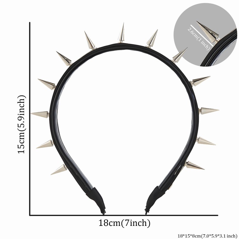 Headband with Spikes, Spike Rivets, Studded Metal Headband, Gothic Headpiece,