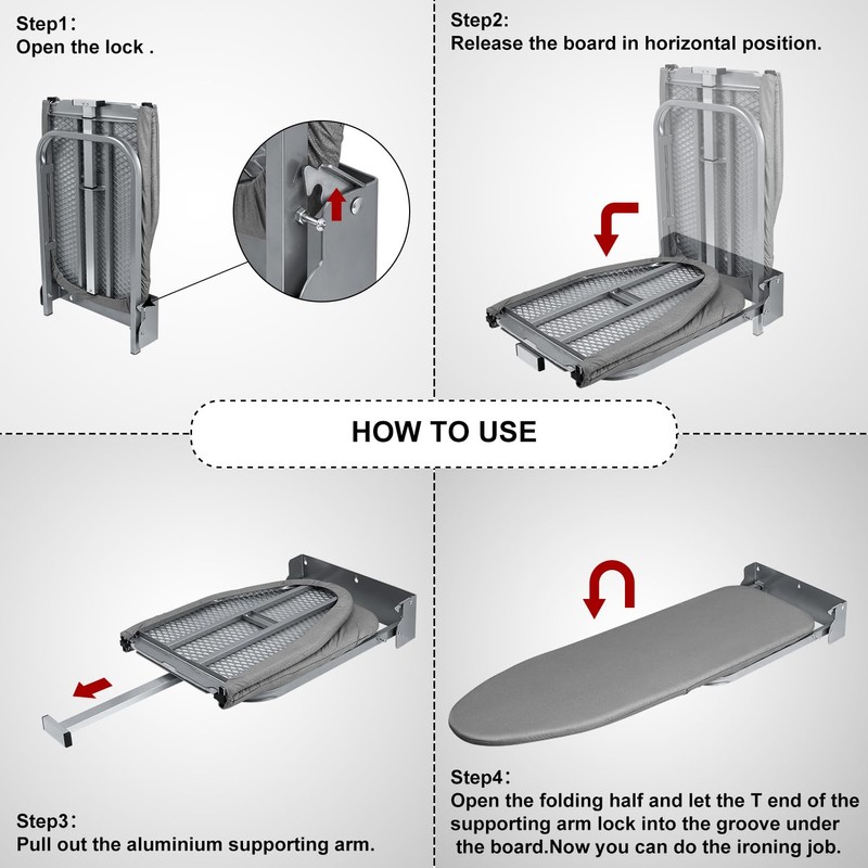Duwee 12"×36" Wall Mounted Ironing Board,Folding Ironing Board Cabinet with