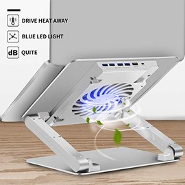 SOUNDANCE Almohadilla de refrigeración para laptop con ventilador de bajo ruido y concentradores USB 3.0, enfriador ventilado para laptop que evita el