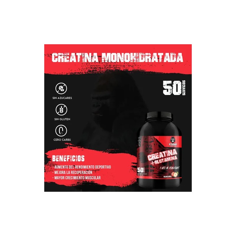 Creatina + Glutamina 1 Kg Strong Protein 50servicios