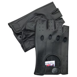 Fingerless Half-Finger Premium Driving/Cycling/Motorcycle Gloves in Real Leather 309