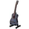 Miniature Guitar Model, Wooden Musical Instrument with Stand and Case,