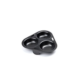 Fox Run 5202 3-Egg Poacher Insert, Carbon Steel, Non-Stick, Black, 6 x 6.25 x 1 inches