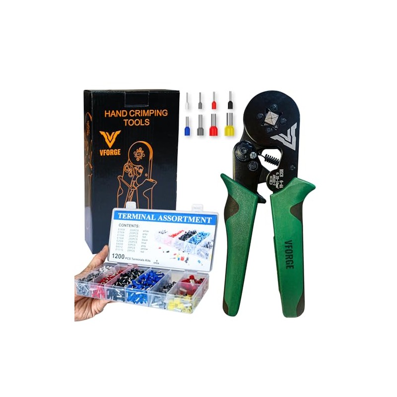 Ferrule Crimping Tool Kit - with 1200PCS Wire Ferrules -
