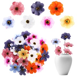 ABOOFAN 40 Stück Kunststoffblumen Kunstblumen Zur Dekoration Stoff-Blumenapplikationen Verzierung Zum Nähen Basteln Heimdekoration