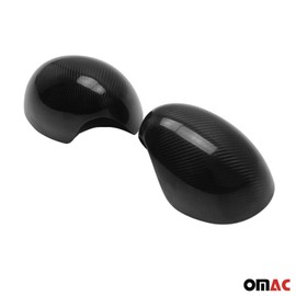 OMAC Side Mirror Cover Caps Fits Mini Cooper F55 F56 2014-2022 Carbon Fiber Black 2x