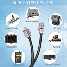 TUOLNK CB Coax Cable RG58 Coaxial Cable UHF Male to Female Extension Cable Low Loss CB Antenna Cable PL-259 Jumper Cable for CB Radio Ham Radio 65.6ft(20M)