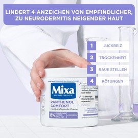 Mixa Panthenol Comfort Skin Soothing Cream, Sensitive & Eczema-Prone Skin, 13% Panthenol, Glycerin, Omega 6&9, Face/Body/Hands/Babies/Children/Adults, Highly Compatible, 400 ml