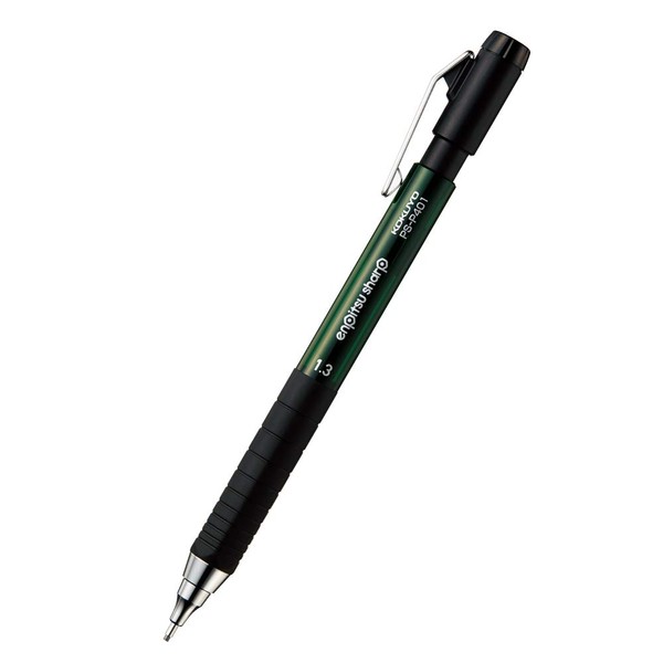 KOKUYO Mechanical Pencil, Enpitsu Sharp Type M Rubber Grip, 1.3mm (PS-P401G-1P), Green