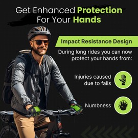 LuxoBike Bike Gloves for Men Cycling Biking Gloves Women - Padded Shock Absorbing Bicycle Riding, Anti-Slip Breahtable Half-Finger 's for Mountain Biker Ebike