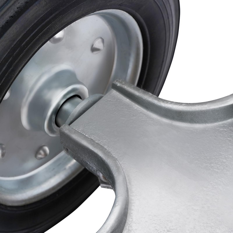 Heavy-Duty Steel Rolling Gate Wheel Carrier, 8" Rubber Wheels, Adjustable