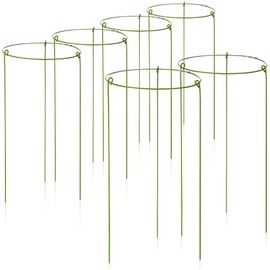 com-four® 6 x Flower and Perennial Holders 28 cm - Shrub Support Round - Bush Support for Flowers, Vine Plants and Perennials - Diameter 14 cm