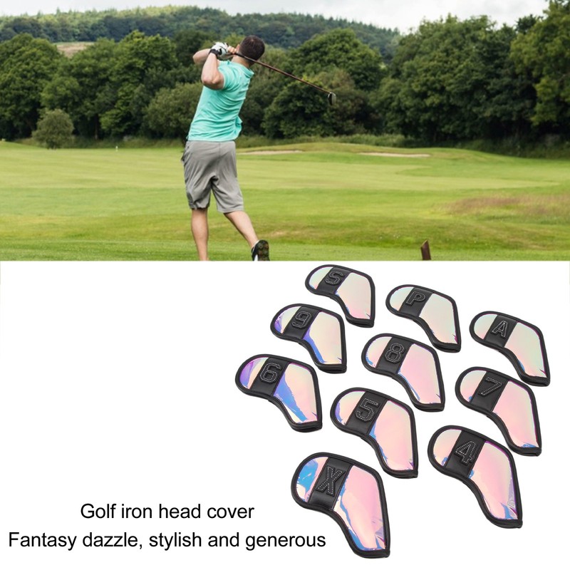 10 PCS Golf Club Head Covers PU Fabric Surface Stylish