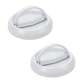 FarBoat 2pcs Round Embeded Hidden Concealed Handles Recessed Flush Pulls for Cabinet Door Closet Cupboard (74mm/2.9inch OD White)