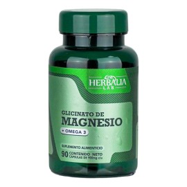Glicinato de Magnesio 400mg Magnesio Glicinato  Omega 3 Frmula Avanzada Alta Absorcin 90 Cpsulas Herbalia Lab                                         