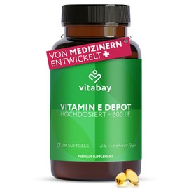 Vitamin E 600 DEPOT - D-Alpha Tocopherol High Dose - 300 IU per day - Vegan Softgels