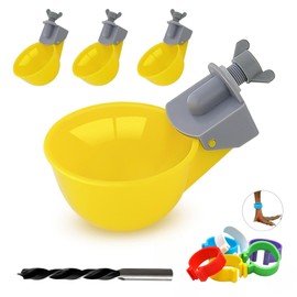 Idyfodol 4 Pcs Automatic Chicken Waterer Cups PVC Gravity-Switch No Waste Poultry Water Feeder Kit Red Cups for Chicks, Duck, Goose, Turkey and Bunny