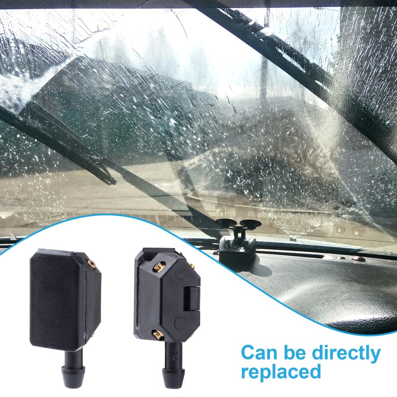 Mxxipp 2pcs Adjustable Windshield Washer Nozzles, 3-Way Universal Aimable Car