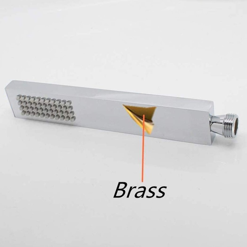 ENGA Square Solid Brass Hand Held Wand Shower Head with