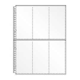 Collect S-4320 Transparent Pocket Leaf A4 6 Pockets, 30 Holes, 3 Rows, 2 Tiers, 10 Sheets