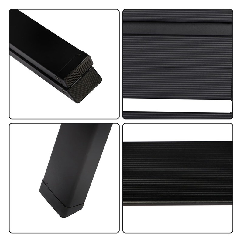 findmall 2 Steps Black Aluminum with Wide Treads Folding Step