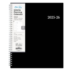 Blue Sky Blue Sky 2025-2026 Weekly and Monthly Academic Year Planner Calendar, July - June, 8.5" x 11", Flexible Cover, Wirebound, Laminated Tabs, Storage Pocket, Enterprise (Enterprise 2025-2026, 8.5" x 11")