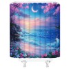 Moon Ocean Beach Shower Curtain, Fantasy Starry Night Sky, 70Wx70H