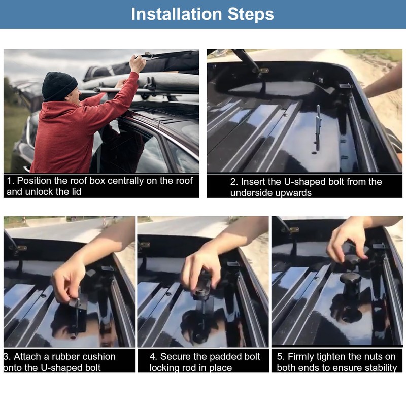 Erato Pack of 4 Universal Roof Box Mounting U Bracket