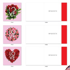 The Best Card Company - 10 Boxed Valentine Note Cards with Envelopes - Loving, Heartfelt Assorted Greeting Cards for Valentine's Day (4 x 5.12 Inch) - Blooming Love MQ5662VDG-B1x10